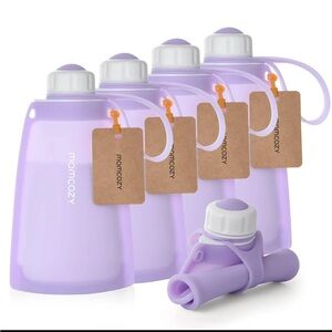 NEW Momcozy reusable storage bags silicone purple breast milk